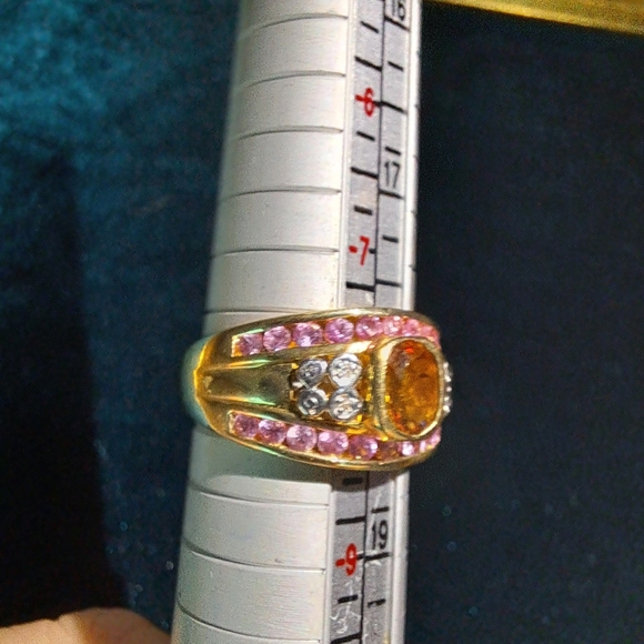 10k Citrine and Pink Sapphire ring size 8 - Picture 6 of 6